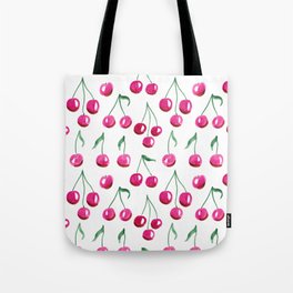 Watercolor Cherries Pattern Tote Bag