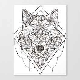 Geometric Wolf Canvas Print