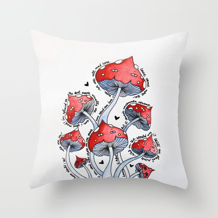 we are all mad here Throw Pillow