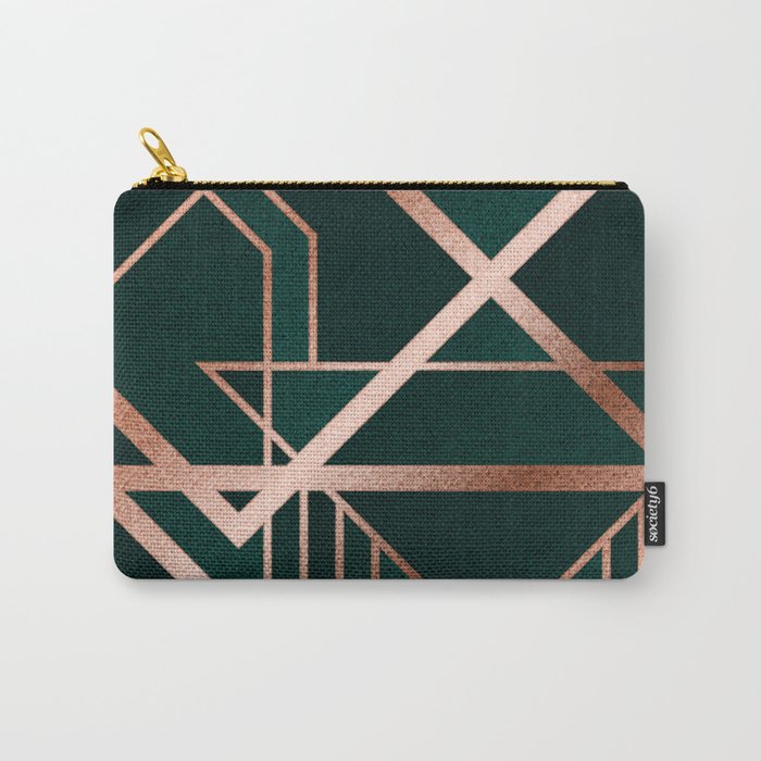 Green Art Deco Carry-All Pouch