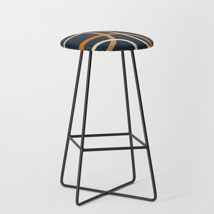 Abstract blue mid century shapes Bar Stool