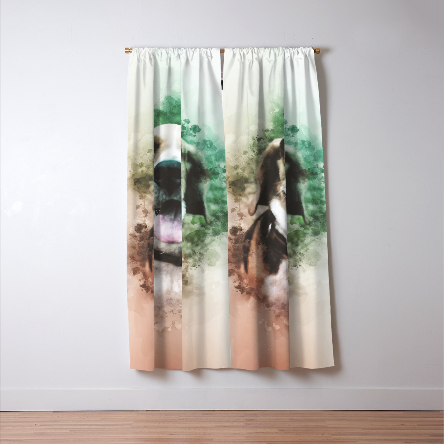 Beagle Digital Watercolor Painting Blackout Curtain By Rhnpredator Society6