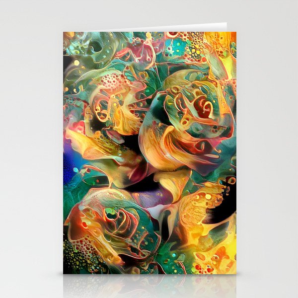 Golden Roses Stationery Cards