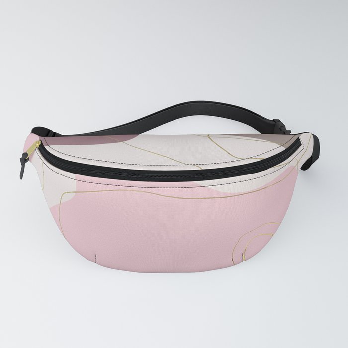 Geometrical ivory pink gold burgundy abstract Fanny Pack