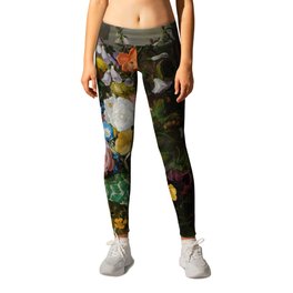 Rachel Ruysch Roses Convolvulus Poppies Other Flowers in Urn Leggings