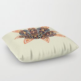 Orange and navy flower mandala Floor Pillow