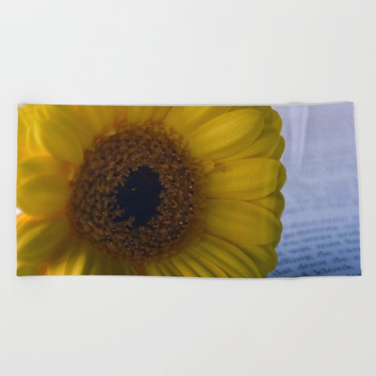 Yellow Gerbera Daisy Beach Towel