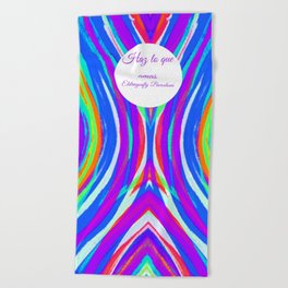 Neon Collection: Barcelona beach and surf pring ( design two ) designed by Eldragonfly Barcelona  Beach Towel