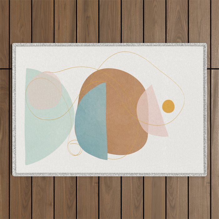 Soft Abstract Shapes 12 Outdoor Rug