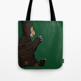happy bear (green background) Tote Bag