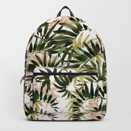 UNFURLING Tropical Palm Print Backpack | Painting, Hawaiian, Nature, Relaxing, Resort, Tropical, Pattern, Lushaf, Botanical, Palmprint 