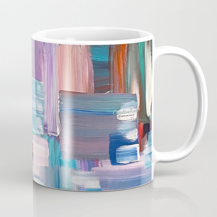Colorful Rectangles. Acrylic Abstract Painting.  Coffee Mug