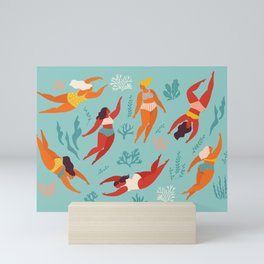 Swimming girl Mini Art Print
