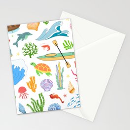 sea creatures pattern Stationery Cards