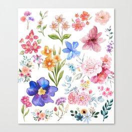 watercolor floral pattern Canvas Print