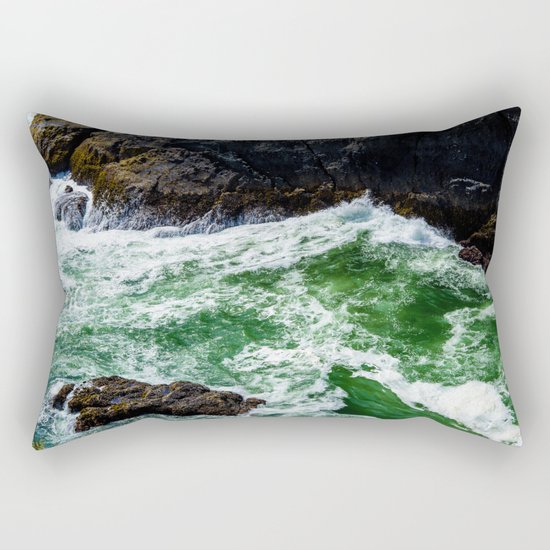 Emerald Sea Foam Rectangular Pillow
