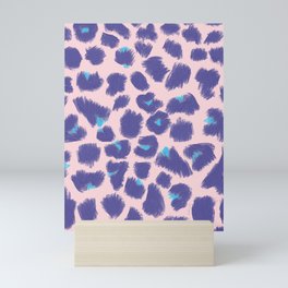 Leopard Spots, Cheetah Print, Lavender, Very Peri, Blush, Brush Strokes Mini Art Print