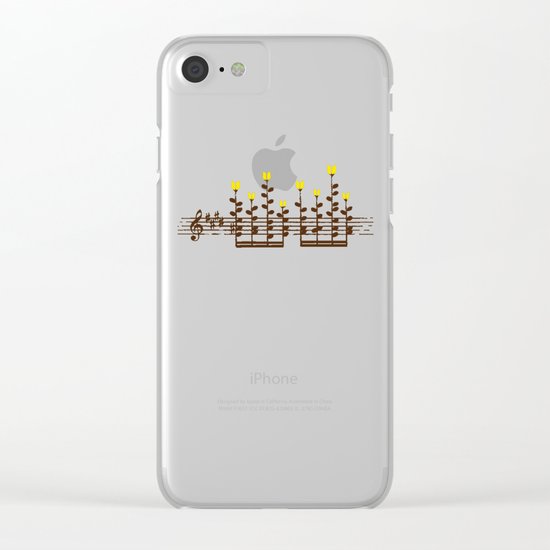 Music notes garden Clear iPhone Case