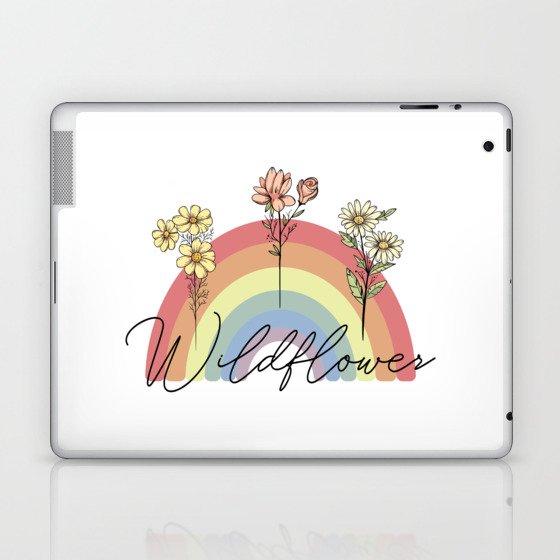 Wildflower Retro Rainbow design Laptop & iPad Skin