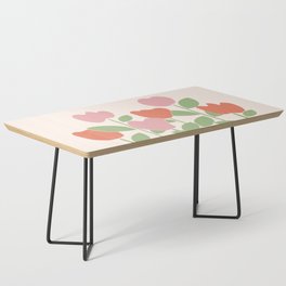 Abstract Warm Flowers-Peach and Pink Coffee Table