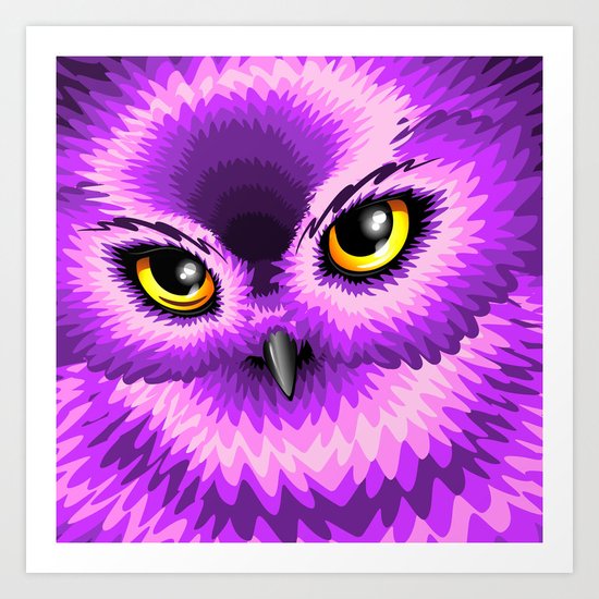 Pink Owl Eyes Art Print