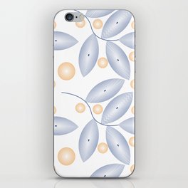 Abstract line flower and leaves pattern iPhone Skin