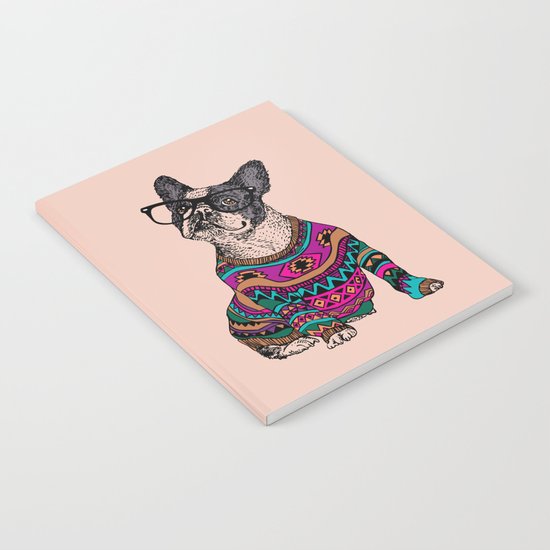 hipster frenchie Notebook