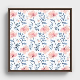 pink flower Framed Canvas