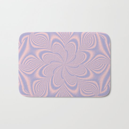 Whirly Bloom Fractal in Rose Quartz and Serenity Bath Mat