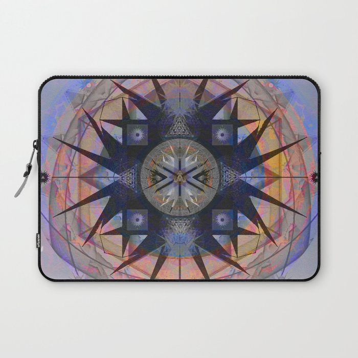 Peace and Passion Cosmic Meditation Mandala Sacred Geometry Print Laptop Sleeve