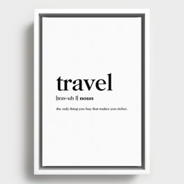 Travel Definition Framed Canvas