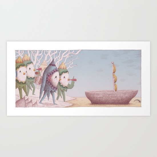 Drummer Bird Leaving Art Print