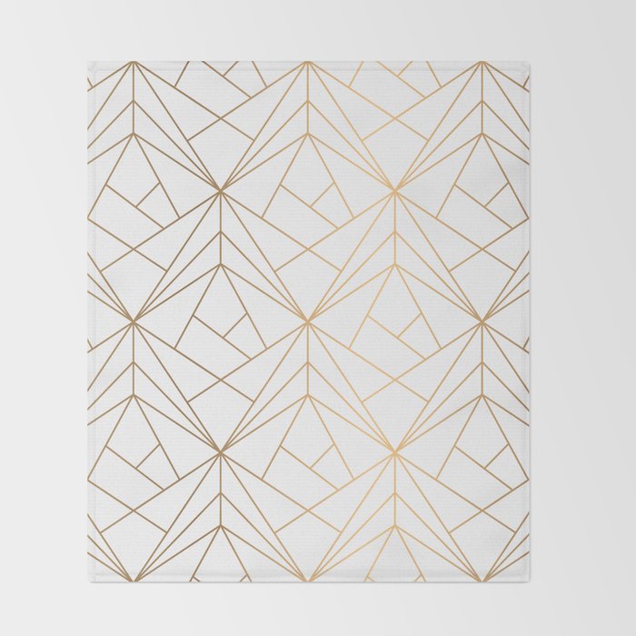 white and gold throw