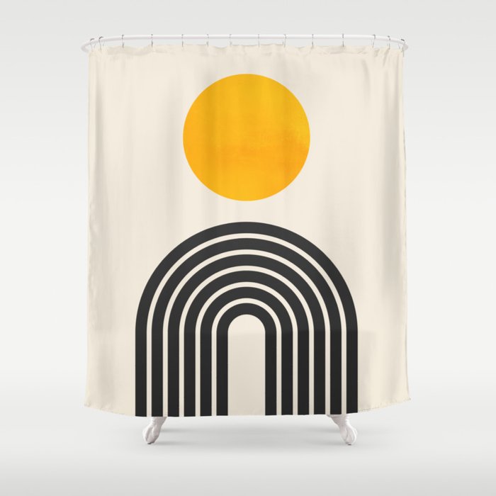 Gold Sun I: Mid-Century Modern Edition Shower Curtain