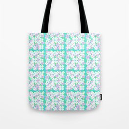 Retro Desert Flowers Pink and Turquoise Pattern Tote Bag