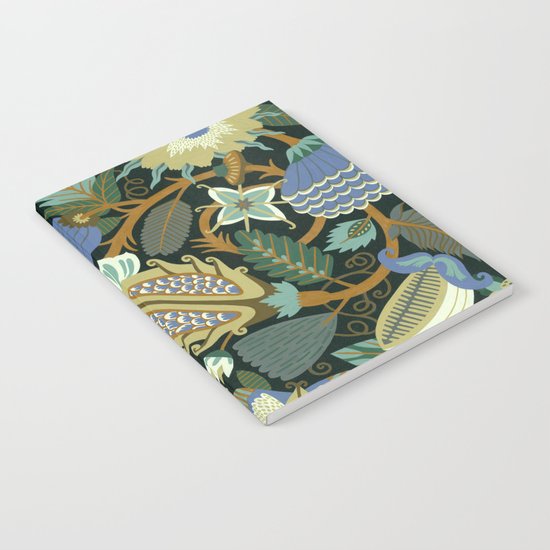 Flower Fantasy in blue Notebook