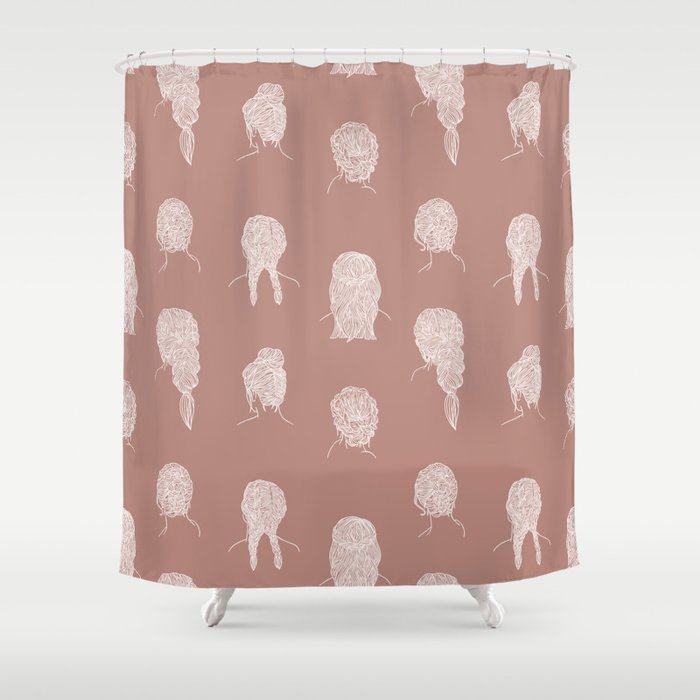 Braided Hairstyles - Dusty Rose Shower Curtain