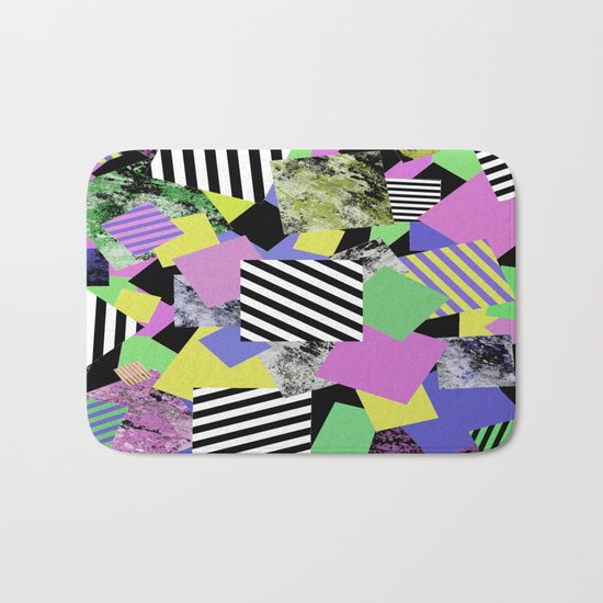 Crazy Squares - Abstract, Geometric Pop Art Bath Mat
