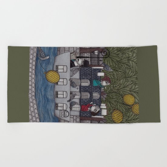Yellow Balloons Beach Towel