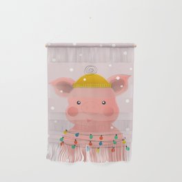 Christmas Animals - Festive Pig Wall Hanging