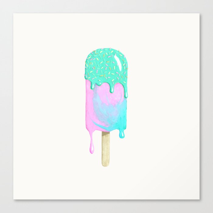 Melty ice cream painting Canvas Print