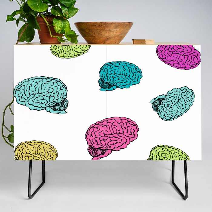 Colorful brain collage Credenza