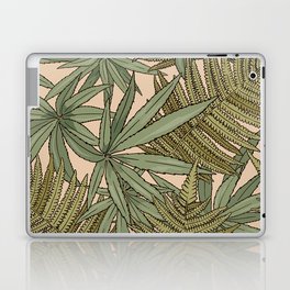 Vintage tropical pattern with fern and long leaves on beige background Laptop Skin