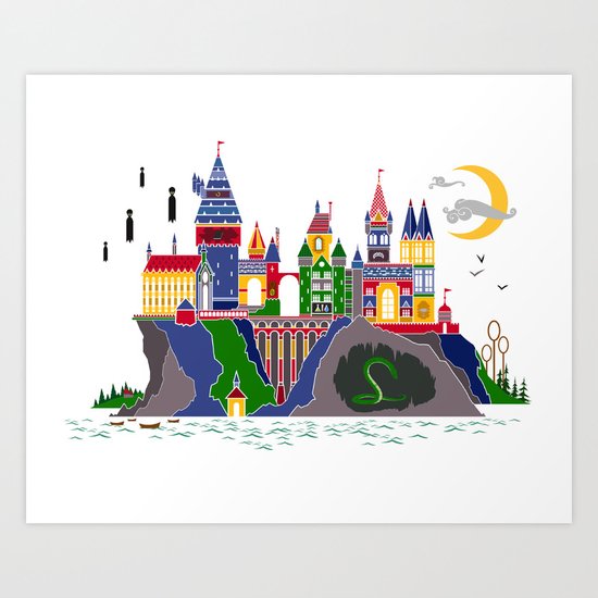 Pop Art Hogwarts Art Print