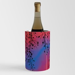 Bright Red Sunset with Vines Wine Chiller
