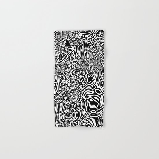 Black and white psychedelic optical illusion Hand & Bath Towel