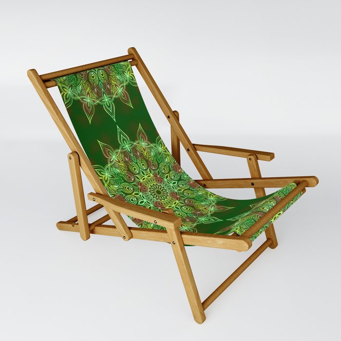 Green and Red Boho Mandala Sling Chair