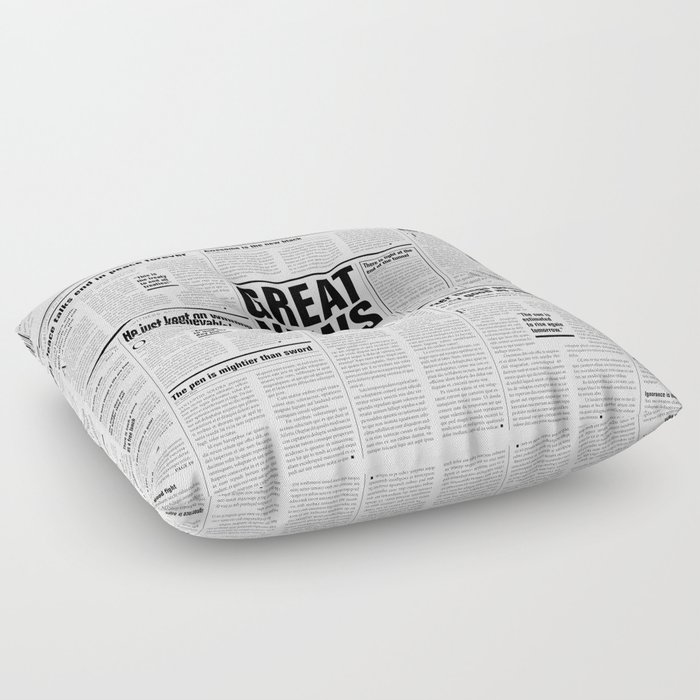 The Good Times Vol. 1, No. 1 / Newspaper with only good news Floor Pillow