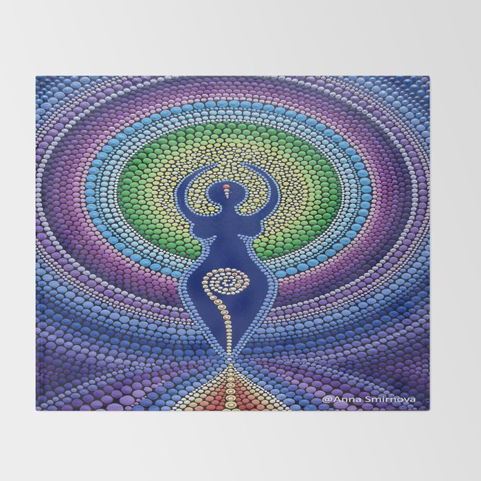 Painting Goddess Of Fertility Cosmos Throw Blanket By