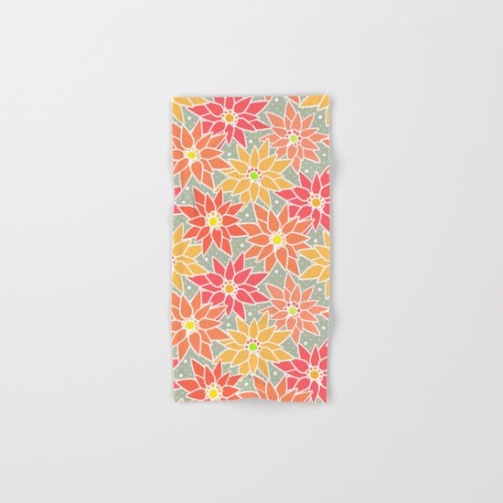 Poinsettia. Retro. Hand & Bath Towel